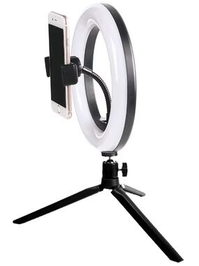 Vivitar white 8 Inch LED Ring Light with Tripod Stand and Cell Phone Holder